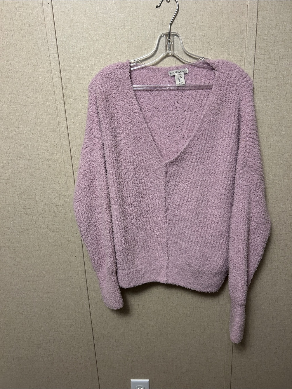 Sincerely Jules Plush V-Neck Sweater in Light Lavender